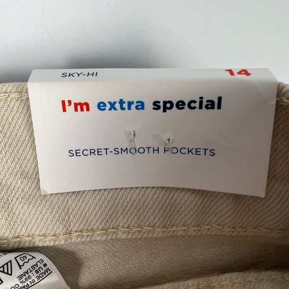 Old Navy Tan Shorts Women’s 14 Sky Hi A Line Button Fly‎ 3” Cut Off Higher Rise - Picture 5 of 12